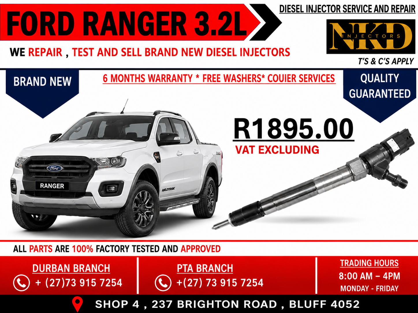 Ford Ranger 3.2L Diesel Injectors - Private Seller Ford Ranger 3.2L Diesel Injectors - Private Seller