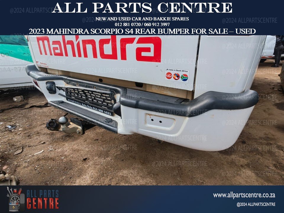 S4 Mahindra Scorpio 2023 rear bumper for sale – used - Private Seller S4 Mahindra Scorpio 2023 rear bumper for sale – used - Private Seller