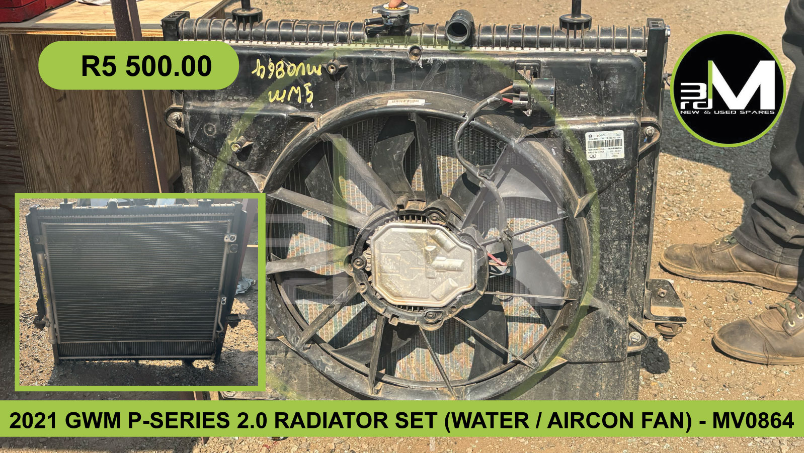 2021 GWM P-SERIES 2.0 RADIATOR SET (WATER / AIRCON FAN) - MV0864 - Private Seller