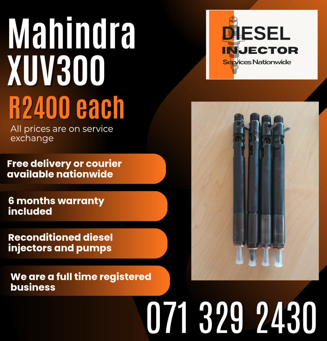 MAHINDRA XUV300 INJECTORS FOR SALE WITH WARRANTY INCLUDED - Private Seller MAHINDRA XUV300 INJECTORS FOR SALE WITH WARRANTY INCLUDED - Private Seller