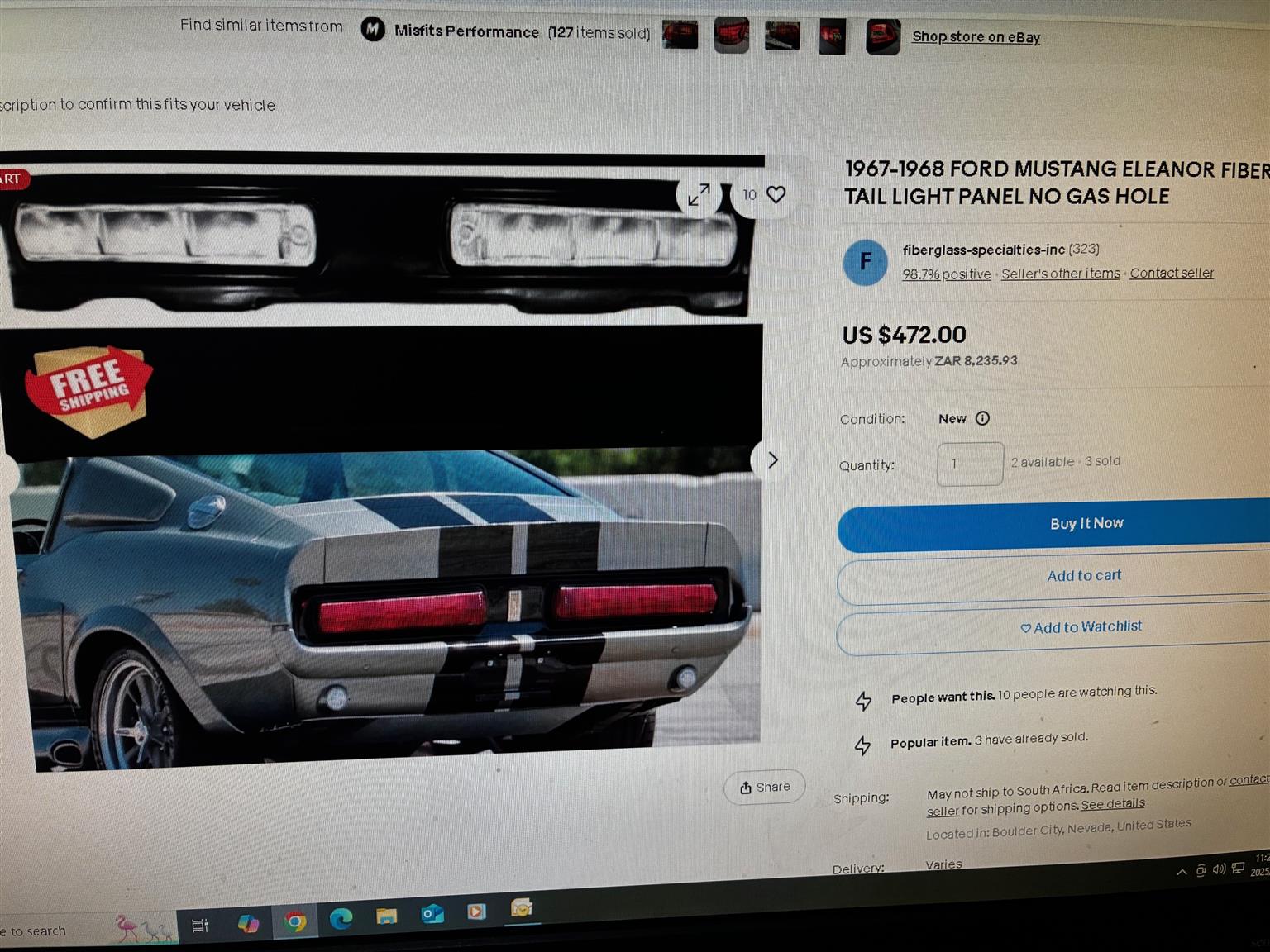 Ford Mustang Taillight panel 1967 - 1968 - Private Seller Ford Mustang Taillight panel 1967 - 1968 - Private Seller