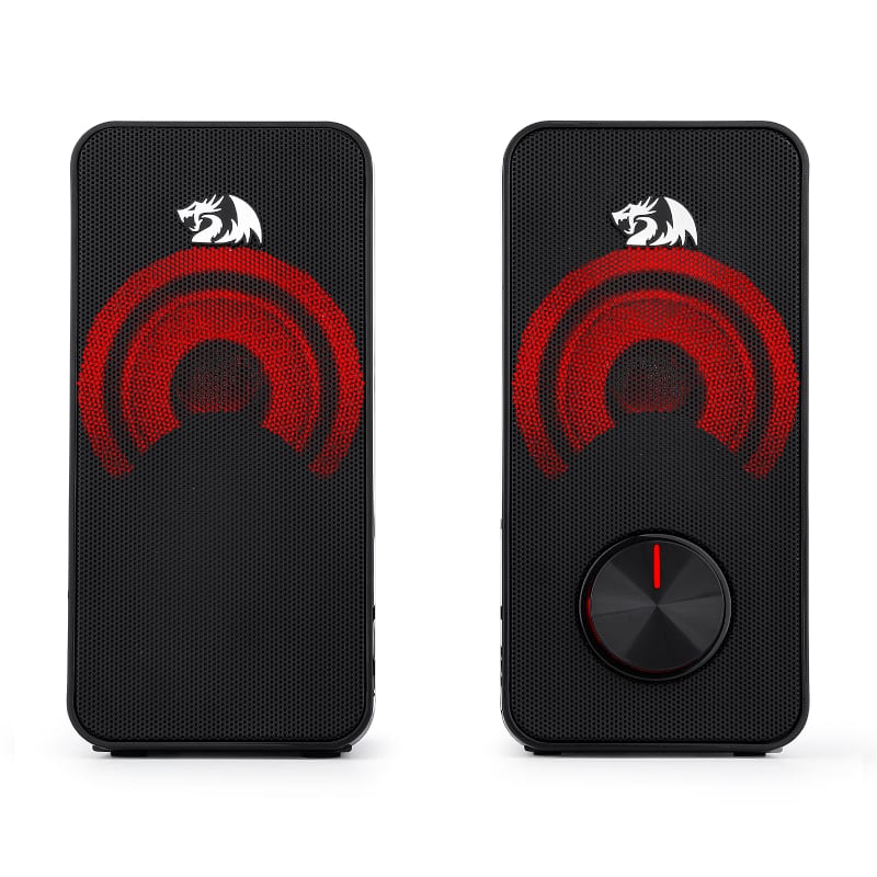 Redragon 2.0 Satellite Speakers STENTOR 2x3W RED LED 3.5mm – Black 