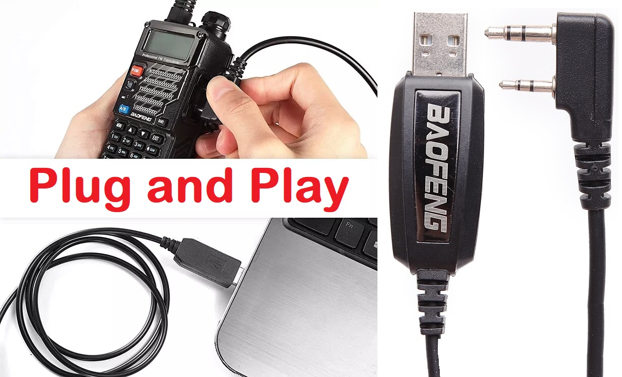 USB Programming Cable plus CD For Two-Way Walkie Talkie Radios/Transceivers. NEW