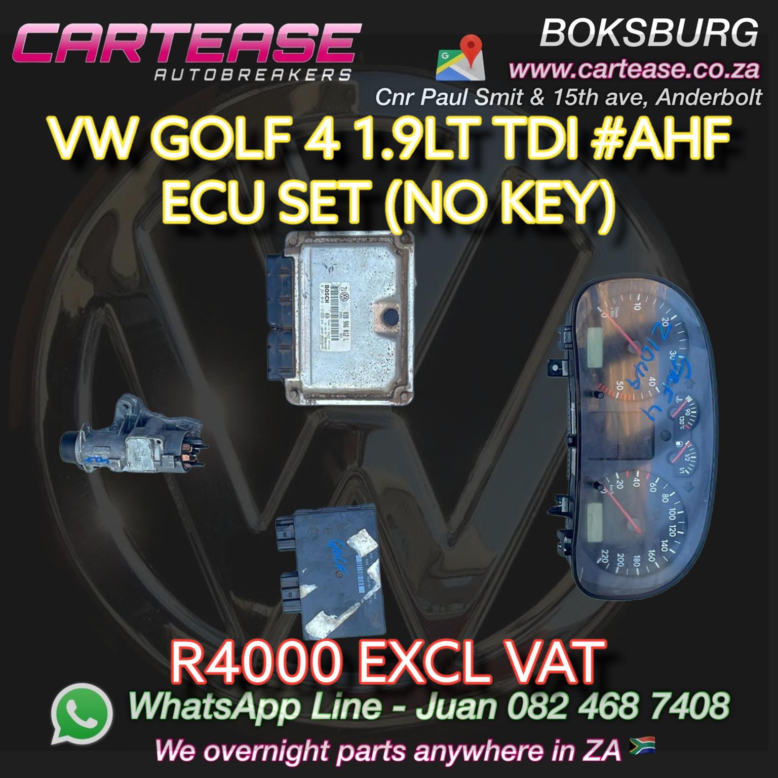 VW GOLF 4 1.9LT TDI #AHF ECU SET (NO KEY) - Private Seller VW GOLF 4 1.9LT TDI #AHF ECU SET (NO KEY) - Private Seller
