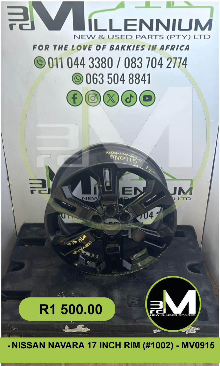 NISSAN NAVARA 17 INCH RIMS AVAILABLE (SOLD INDIVIDUALLY) - MV0915 - Private Seller NISSAN NAVARA 17 INCH RIMS AVAILABLE (SOLD INDIVIDUALLY) - MV0915 - Private Seller