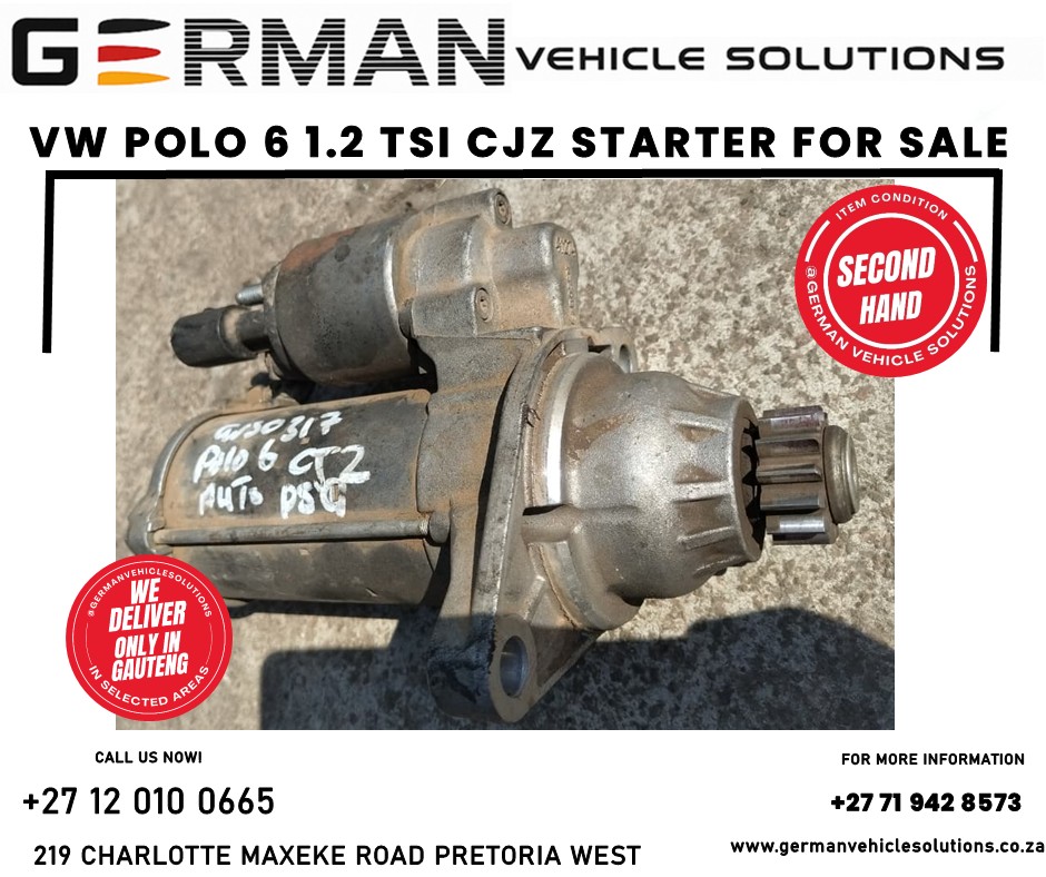 Volkswagen polo 6 1.2 tfsi cjz starter for sale - Private Seller Volkswagen polo 6 1.2 tfsi cjz starter for sale - Private Seller