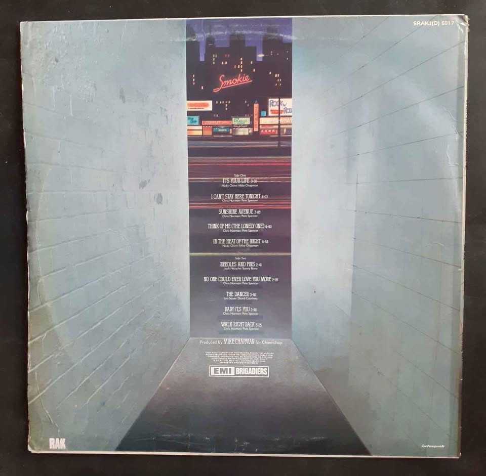 Smokie - Bright Lights & Back Alleys LP Record