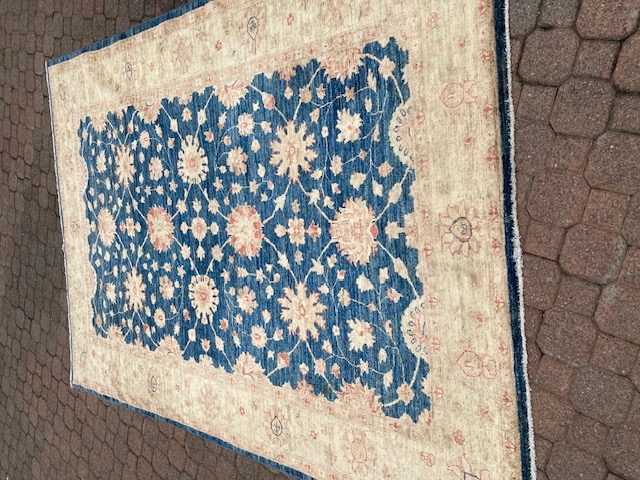 Carpet Afgan blue and gold hand knotted 1.9×2.75  and runner 4.1×0.9m Carpet Afgan blue and gold hand knotted 1.9×2.75  and runner 4.1×0.9m