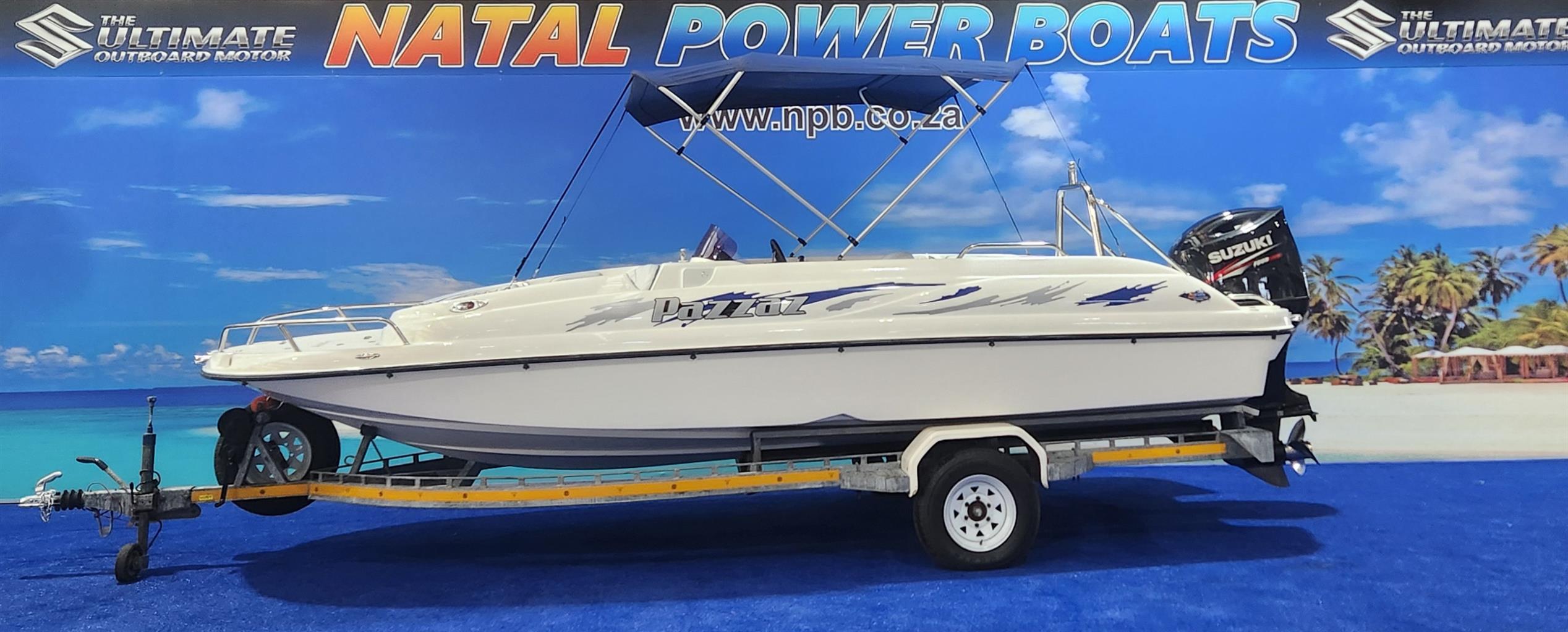 PAZZAZ 20 FT ON TRAILER 200 HP SUZUKI 4 STROKE 2015 MODEL