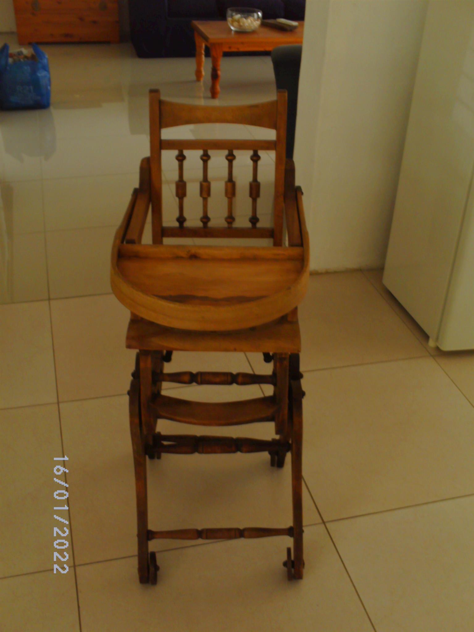 wooden high chair