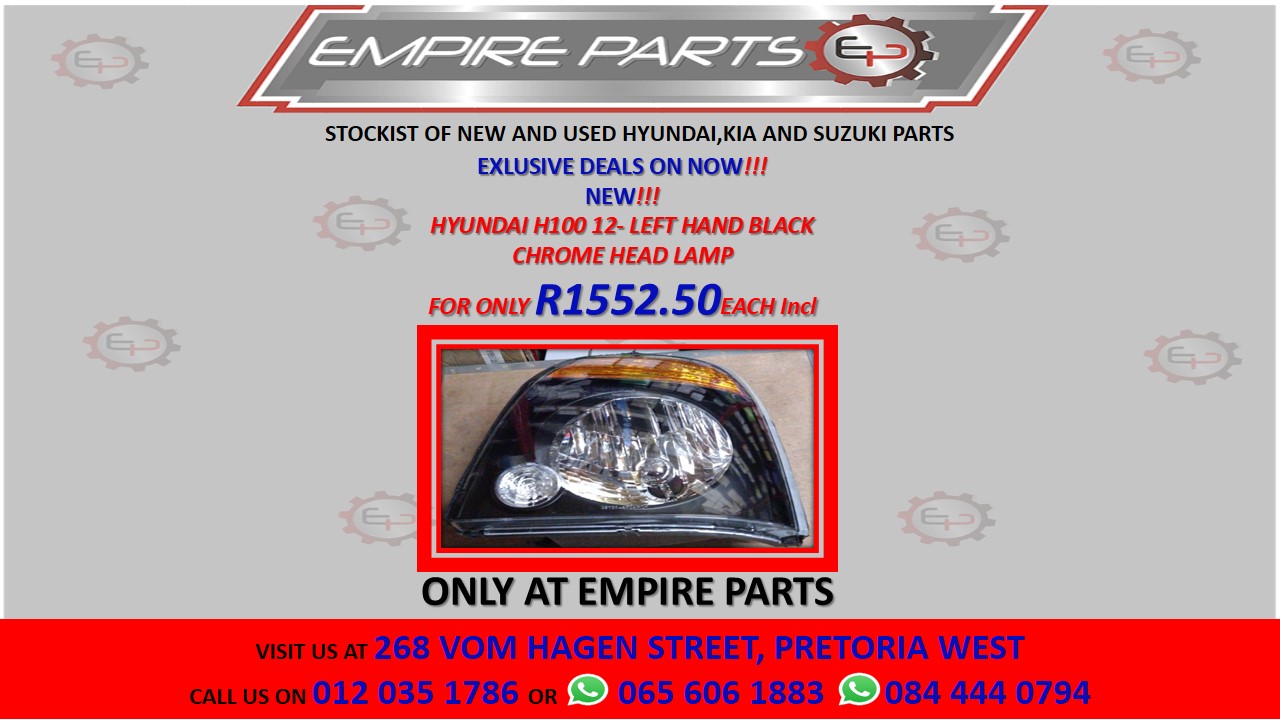HYUNDAI H100 12- LEFT HAND BLACK CHROME HEAD LAMP - Private Seller