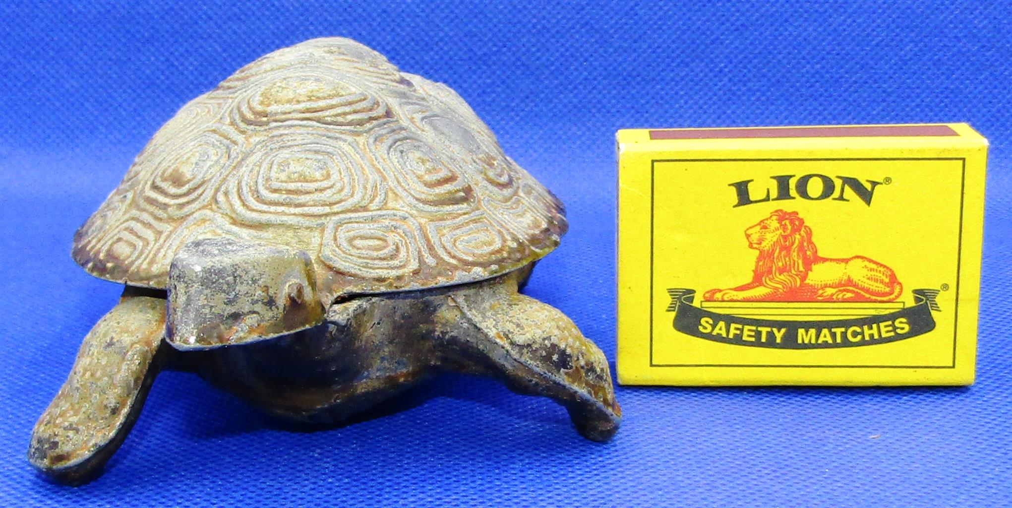 Bronzed Tortoise Trinket Box with hinged Top Shell