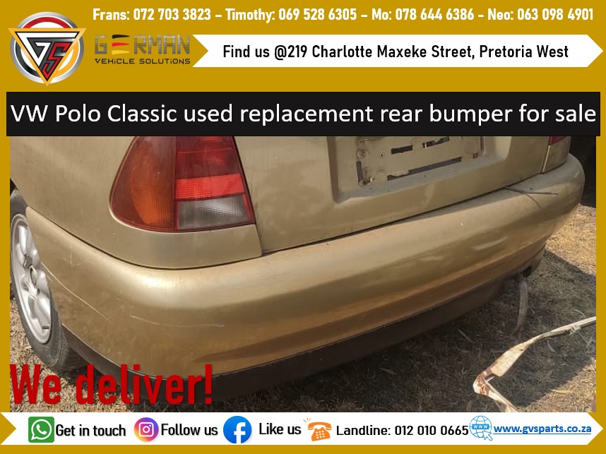 VW Polo Classic Rear Bumper For Sale | Junk Mail