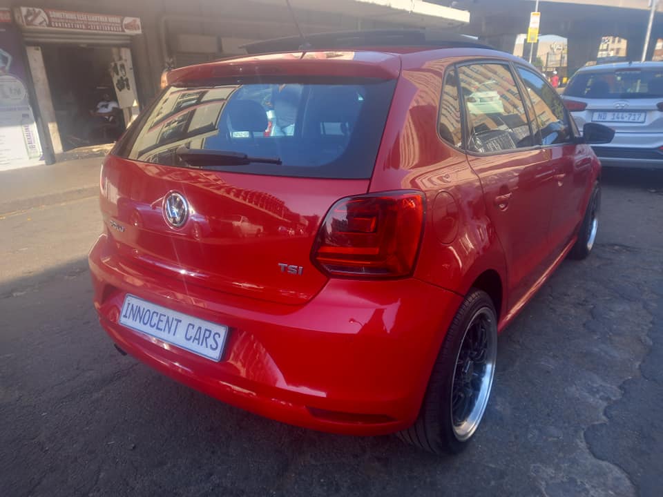 VW POLO TSI 1.2 HIGHLINE PETROL,  AUTOMATIC TRANSMISSION, RED COLOUR, MILEAGE