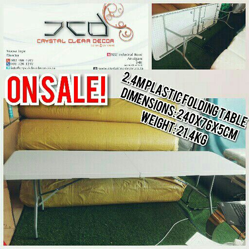 Rectangle Plastic Fold Up Tables 2.4m For Sale