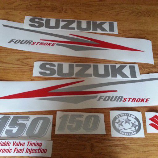 Suzuki 150 DF Outboard motor cowl stickers decals graphics kit