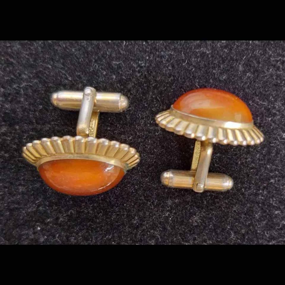 Vintage cufflinks with amber stones