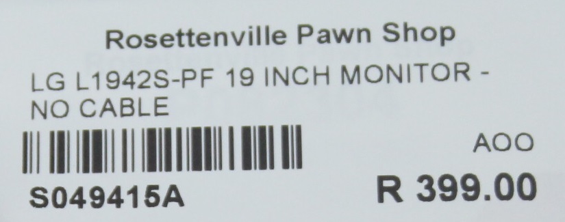LG L1942S 19 inch Monitor no cable S049415A #Rosettenvillepawnshop
