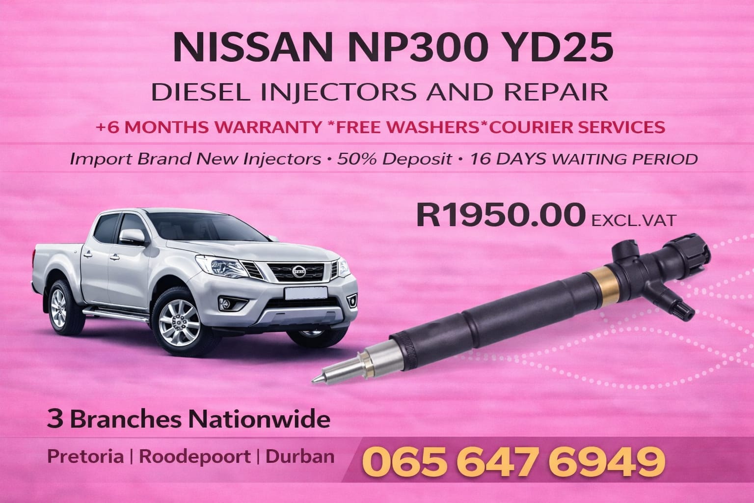 NISSAN NAVARA YD25 DIESEL INJECTORS - Private Seller NISSAN NAVARA YD25 DIESEL INJECTORS - Private Seller