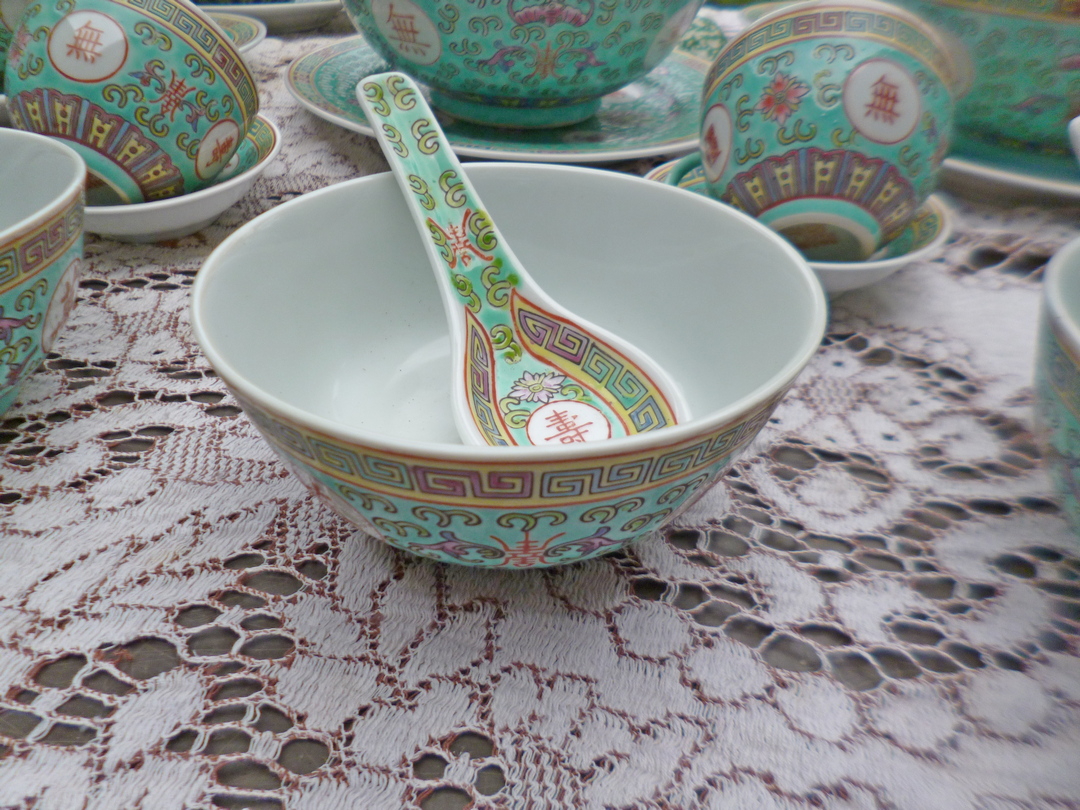 48 Piece Vintage Chinese Tea Set