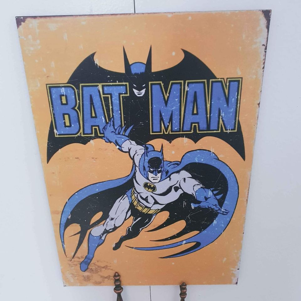 Superman & Batman Portrait vintage wooden plaques
