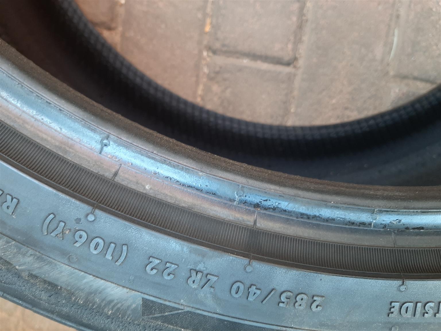 Mercedes-Benz GLE 63S Used Tyres 285 x 40 x 22" and 325 x 35 x22" tyres.