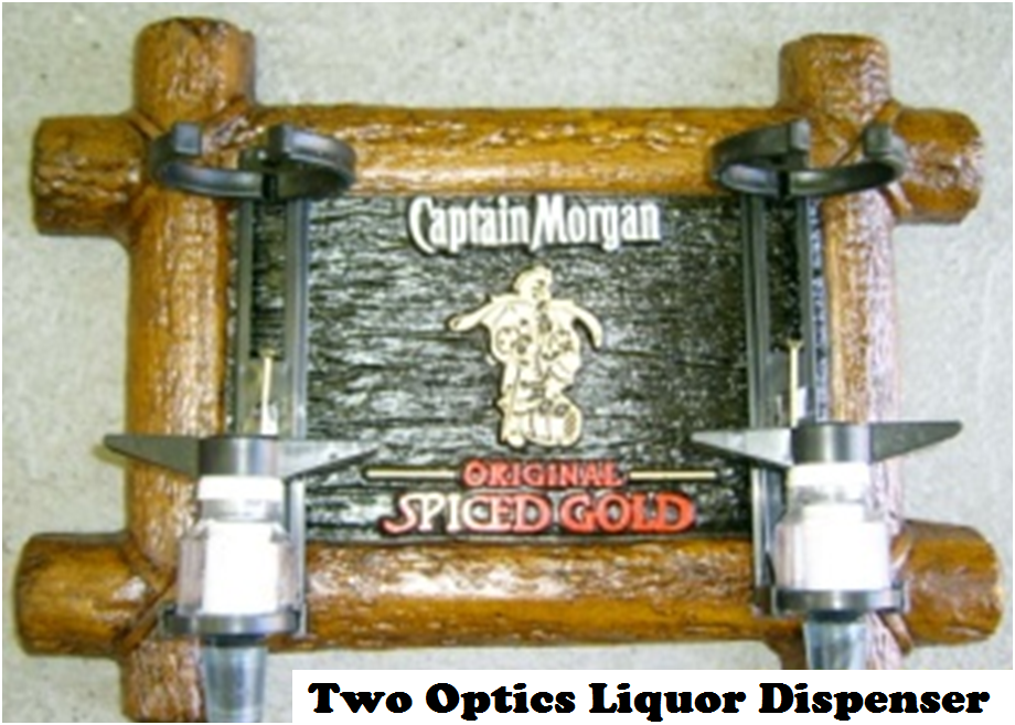 Liquor Dispensers: Captain Morgan Spiced Gold With 2-Optics. Brand New Products. Liquor Dispensers: Captain Morgan Spiced Gold With 2-Optics. Brand New Products.