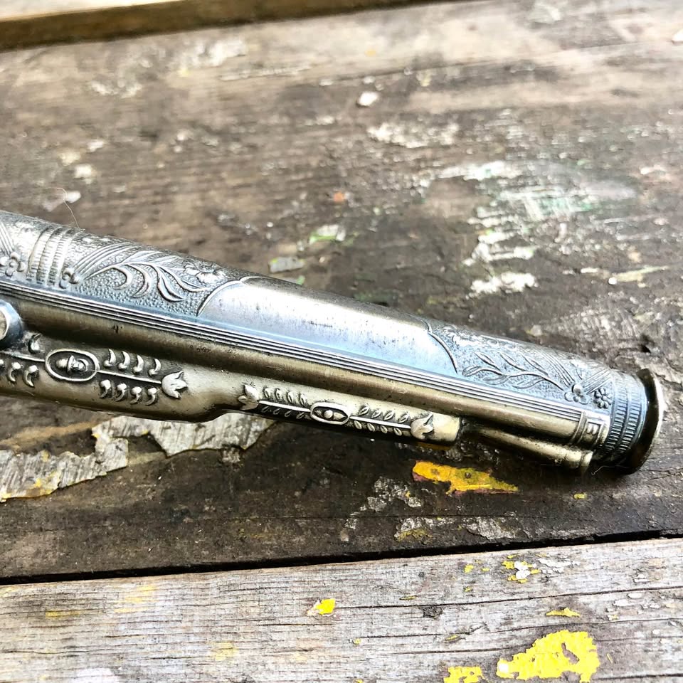 Very unusual Ornate Metal Thermometer
