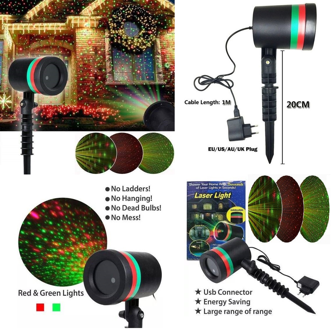 Laser Stage Disco Party Holographic Light Projector, Landscape Garden Outdoor