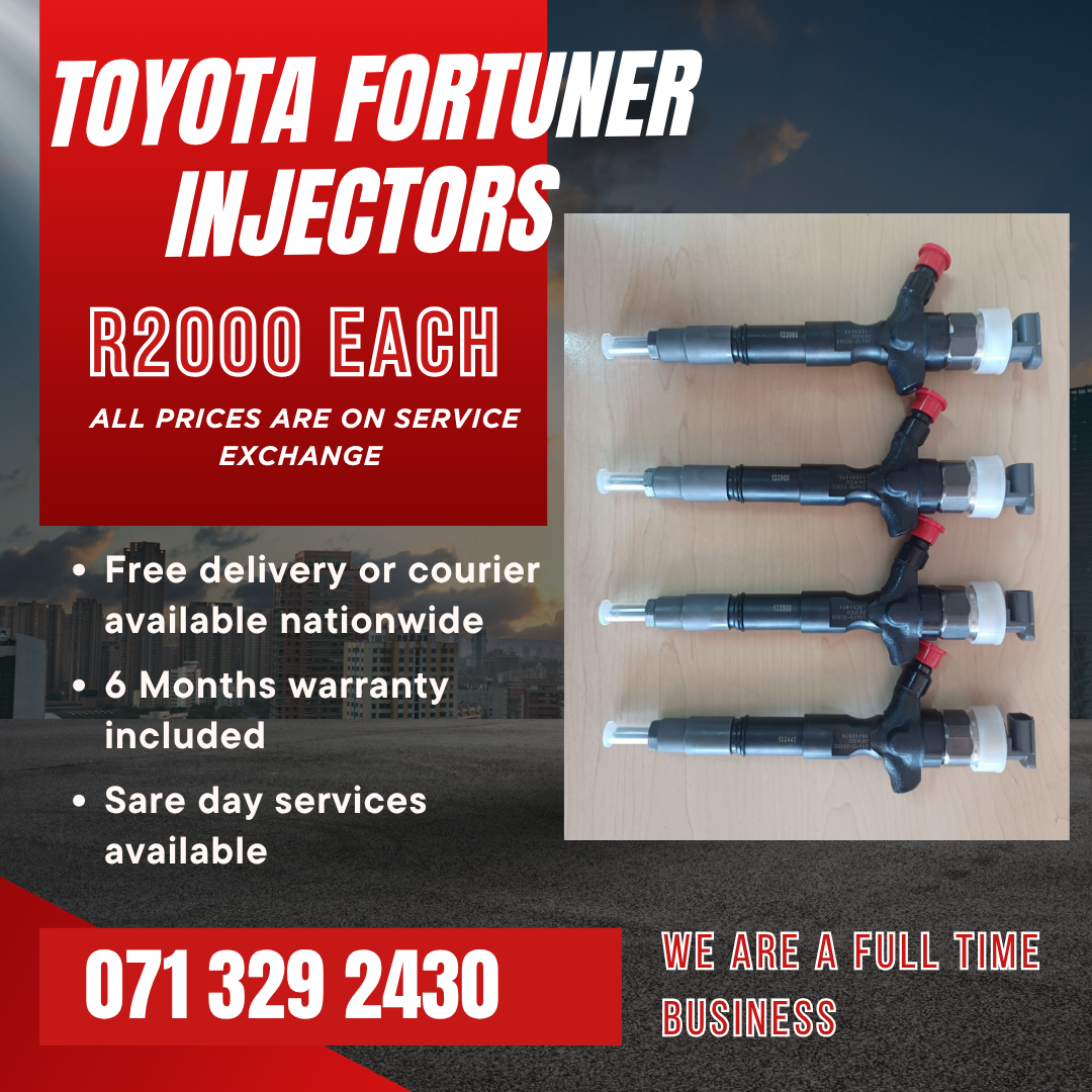 TOYOTA FORTUNER DIESEL INJECTORS FOR SALE WITH WARRANTY - Private Seller TOYOTA FORTUNER DIESEL INJECTORS FOR SALE WITH WARRANTY - Private Seller