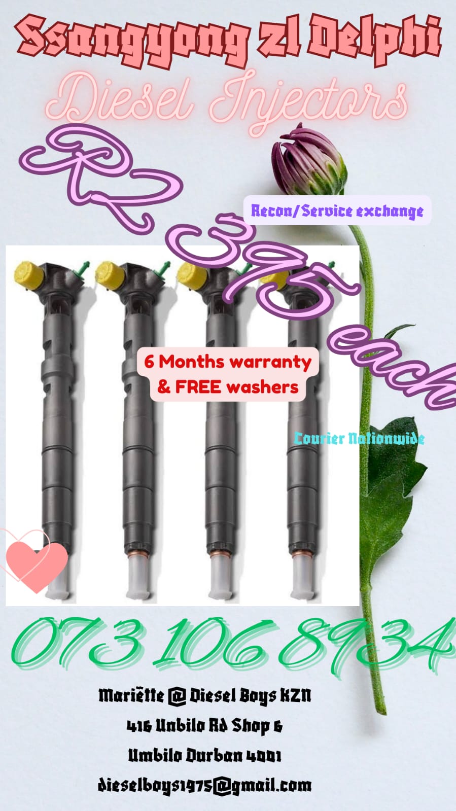 Ssangyong 2l Delphi DIESEL INJECTORS - Private Seller Ssangyong 2l Delphi DIESEL INJECTORS - Private Seller