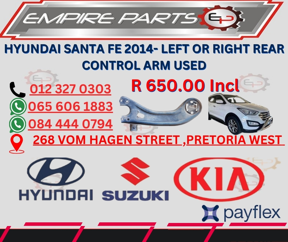 HYUNDAI SANTA FE 2014- LEFT OR RIGHT REAR CONTROL ARM USED - Private Seller HYUNDAI SANTA FE 2014- LEFT OR RIGHT REAR CONTROL ARM USED - Private Seller