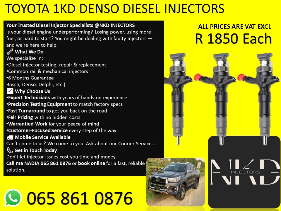 1KD DIESEL INJECTORS FOR SALE - Private Seller 1KD DIESEL INJECTORS FOR SALE - Private Seller