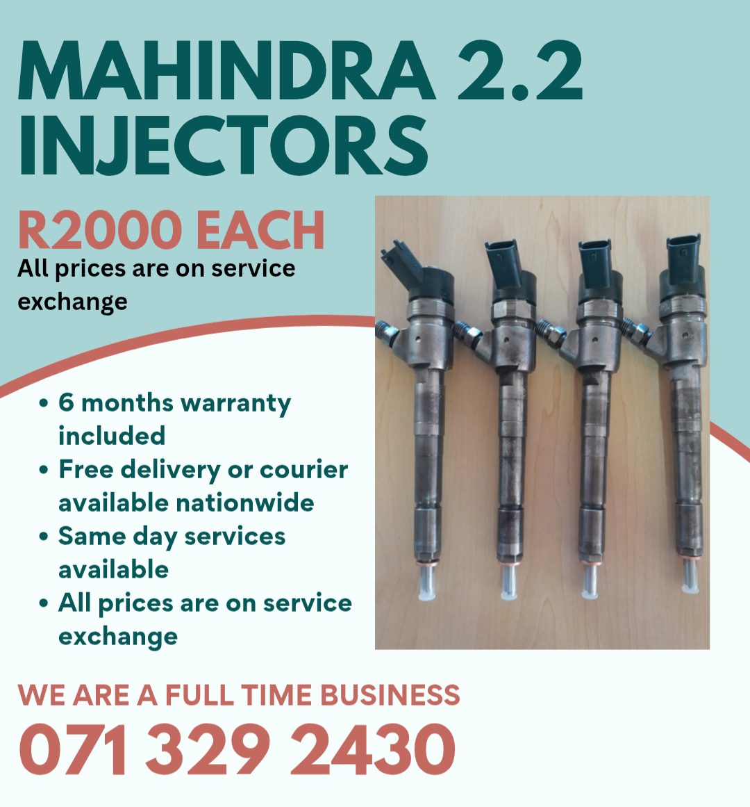 MAHINDRA 2.2 INJECTORS FOR SALE WITH WARRANTY ON - Private Seller MAHINDRA 2.2 INJECTORS FOR SALE WITH WARRANTY ON - Private Seller