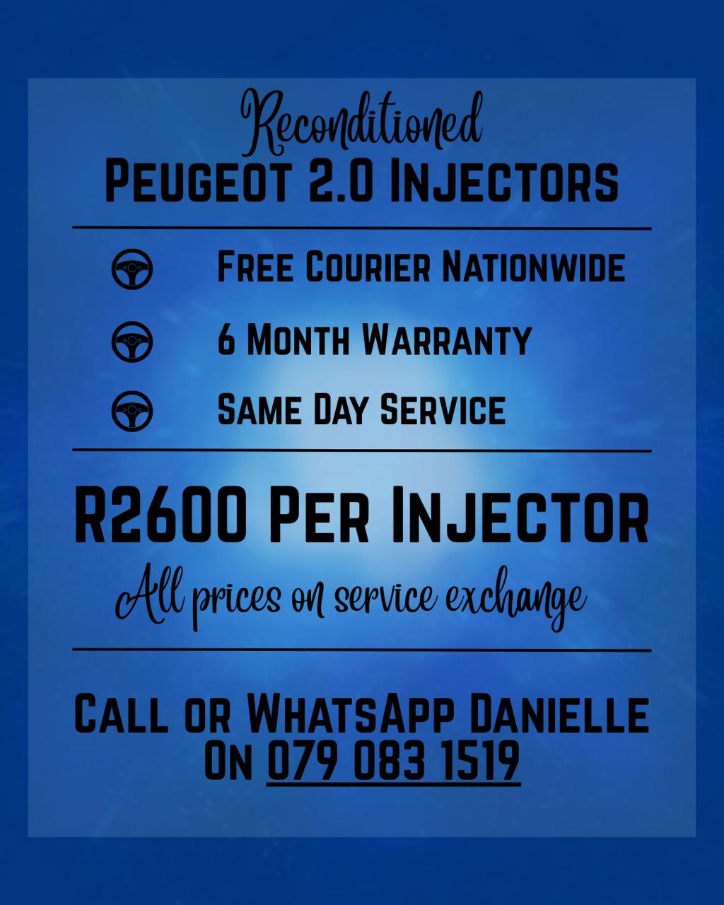 PEUGEOT 2.0 INJECTORS FOR SALE WITH WARRANTY INCLUDED - Private Seller PEUGEOT 2.0 INJECTORS FOR SALE WITH WARRANTY INCLUDED - Private Seller