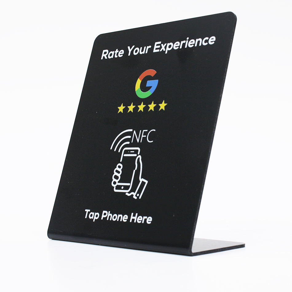 Google Review NFC Table Top Display Tap & Review Stand (Black Edition)14X12 CM Google Review NFC Table Top Display Tap & Review Stand (Black Edition)14X12 CM