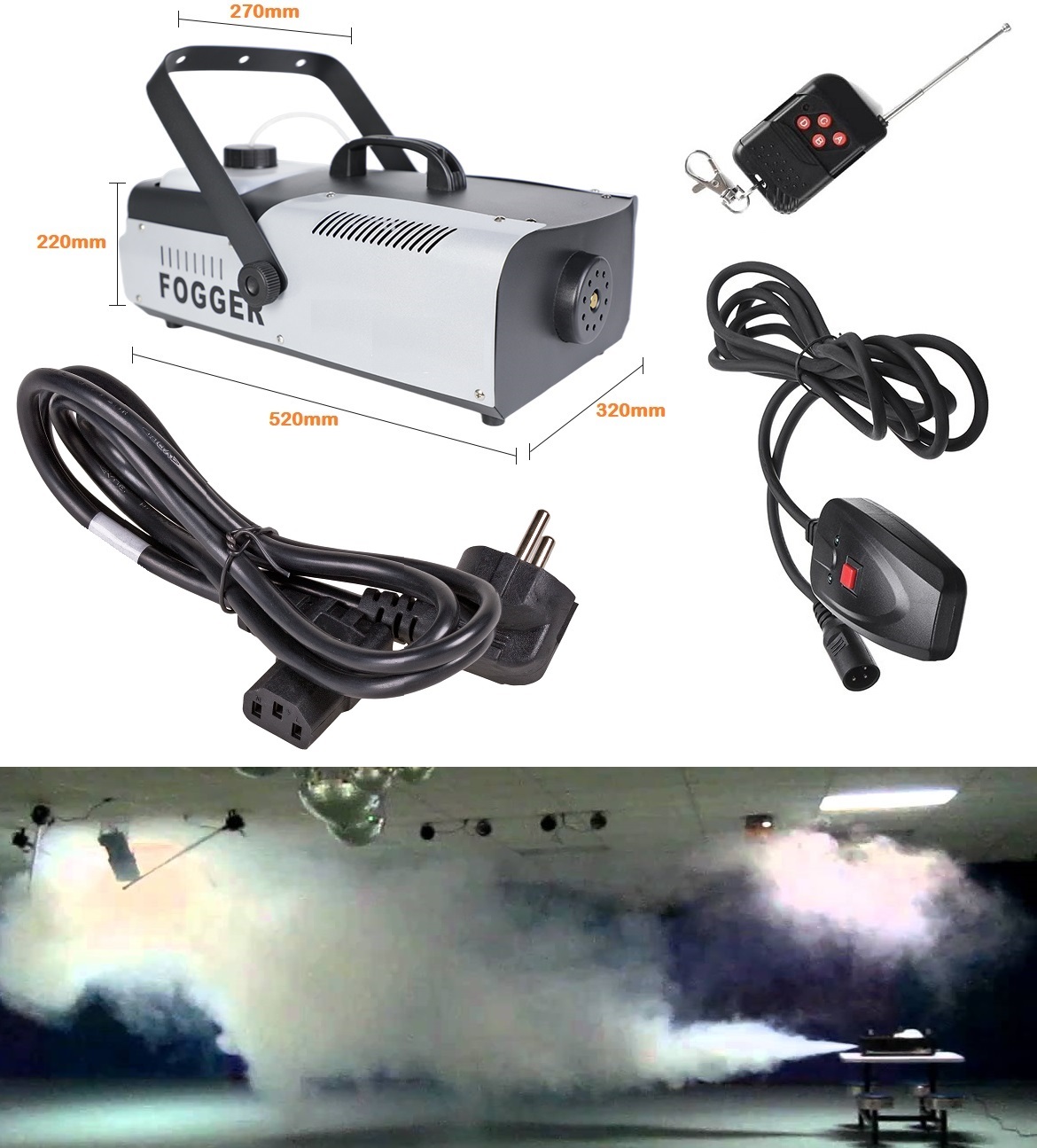Professional Smoke Fogger Machine 2000W Heavy Duty Compact and High Capacity NEW