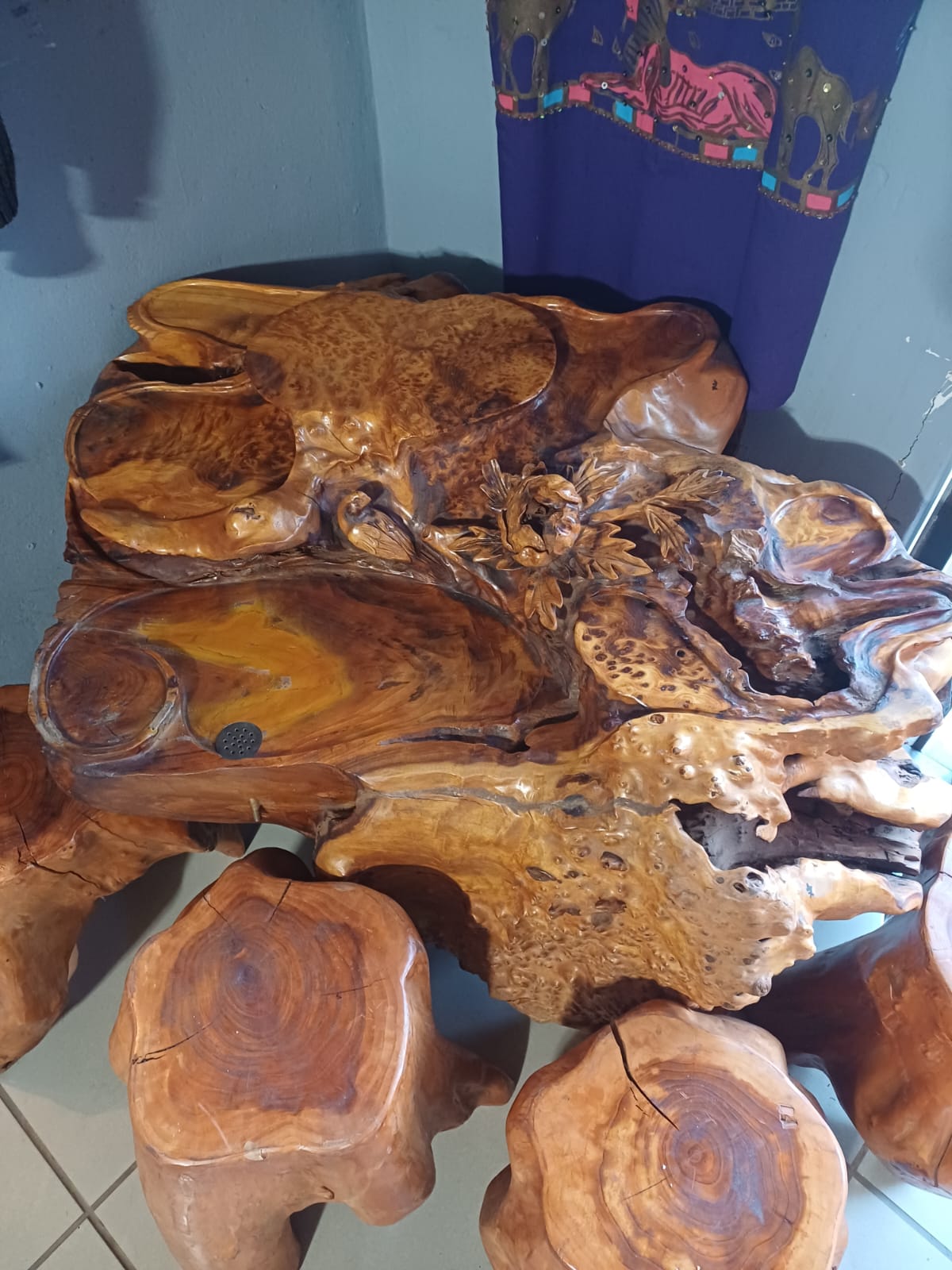 Chinese Oakwood table set