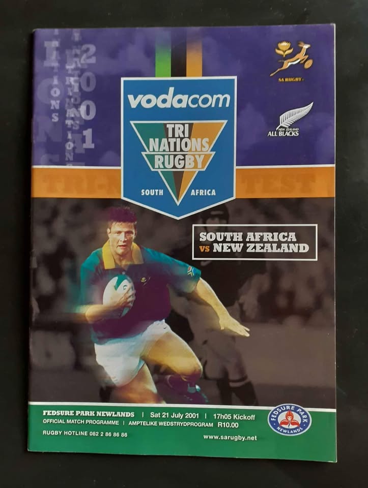 South Africa vs New Zealand 2001 Tri Nations Match Programme South Africa vs New Zealand 2001 Tri Nations Match Programme