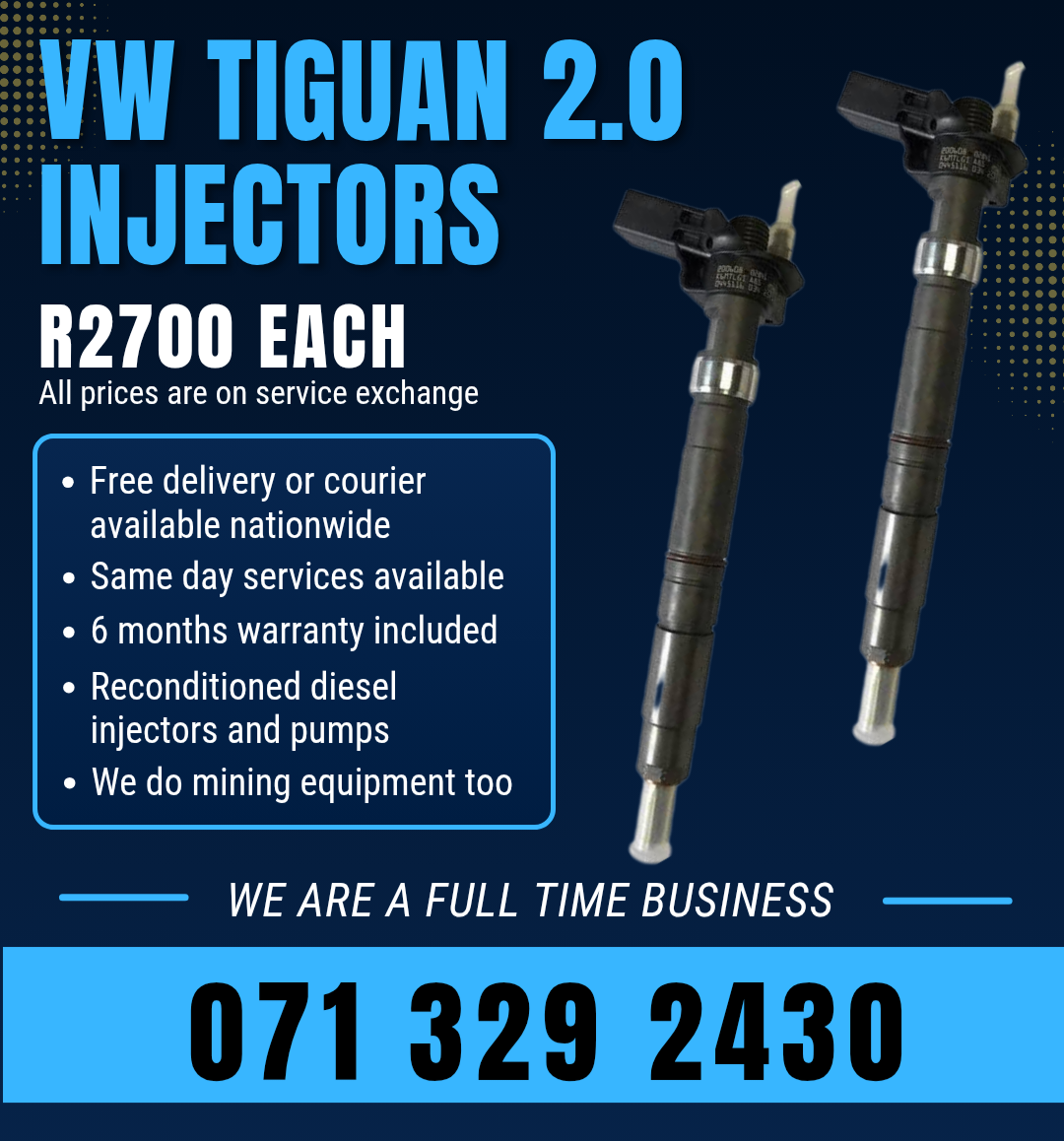 VW TIGUAN 2.0 INJECTORS FOR SALE WITH WARRANTY INCLUDED - Private Seller VW TIGUAN 2.0 INJECTORS FOR SALE WITH WARRANTY INCLUDED - Private Seller
