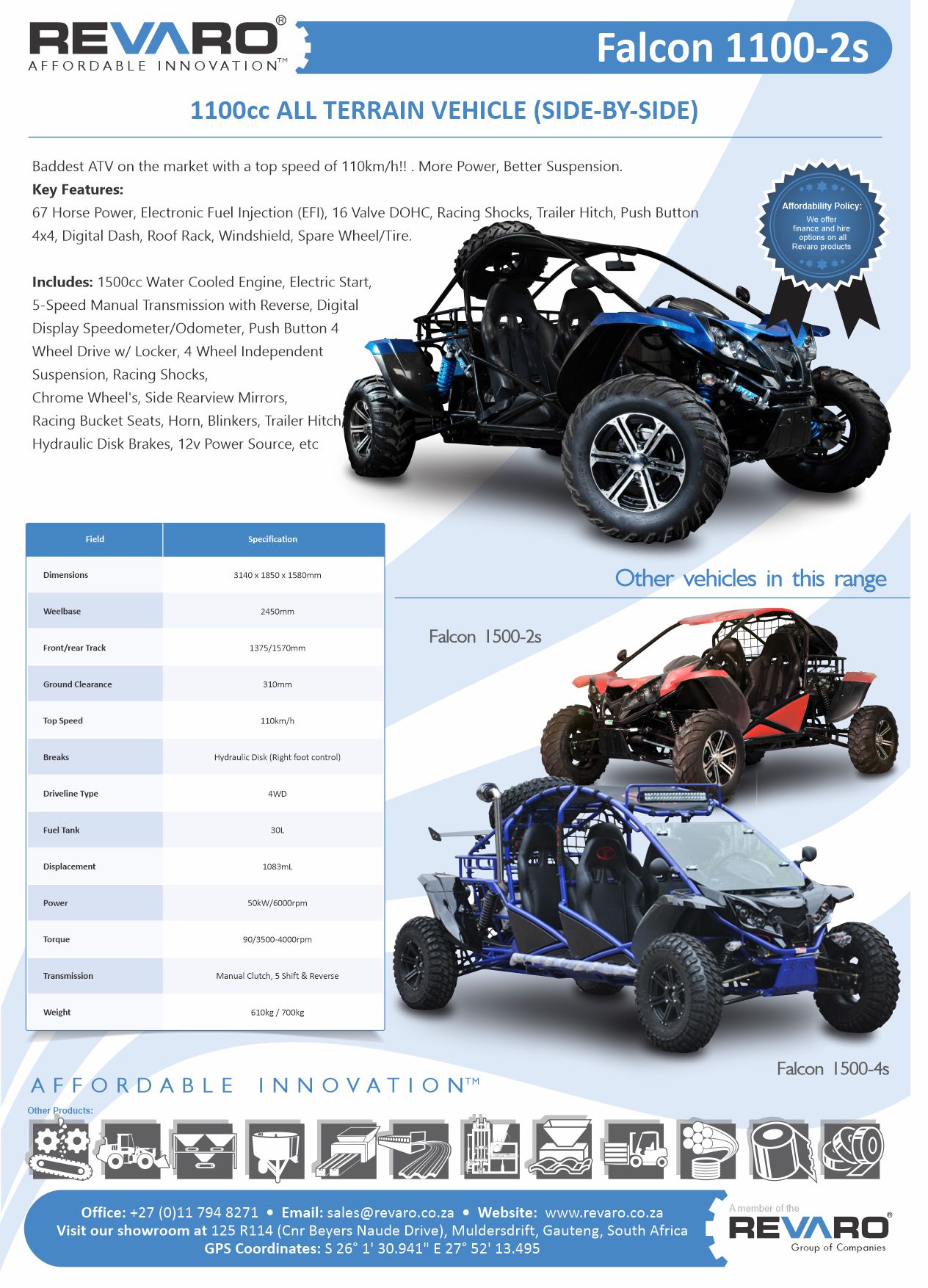 Revaro Falcon range of performance SSV Quads Junk Mail