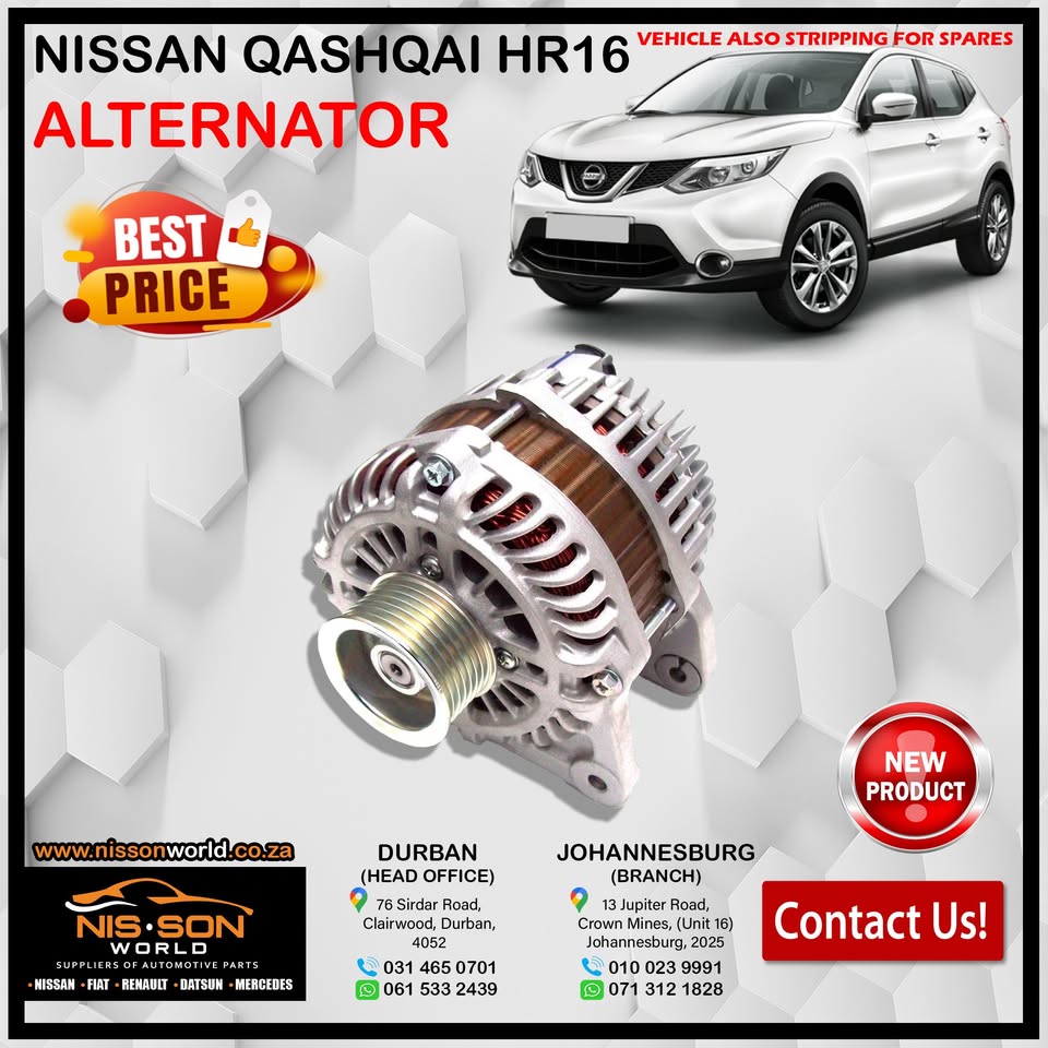 NISSAN QASHQAI HR16 ALTERNATOR - Private Seller