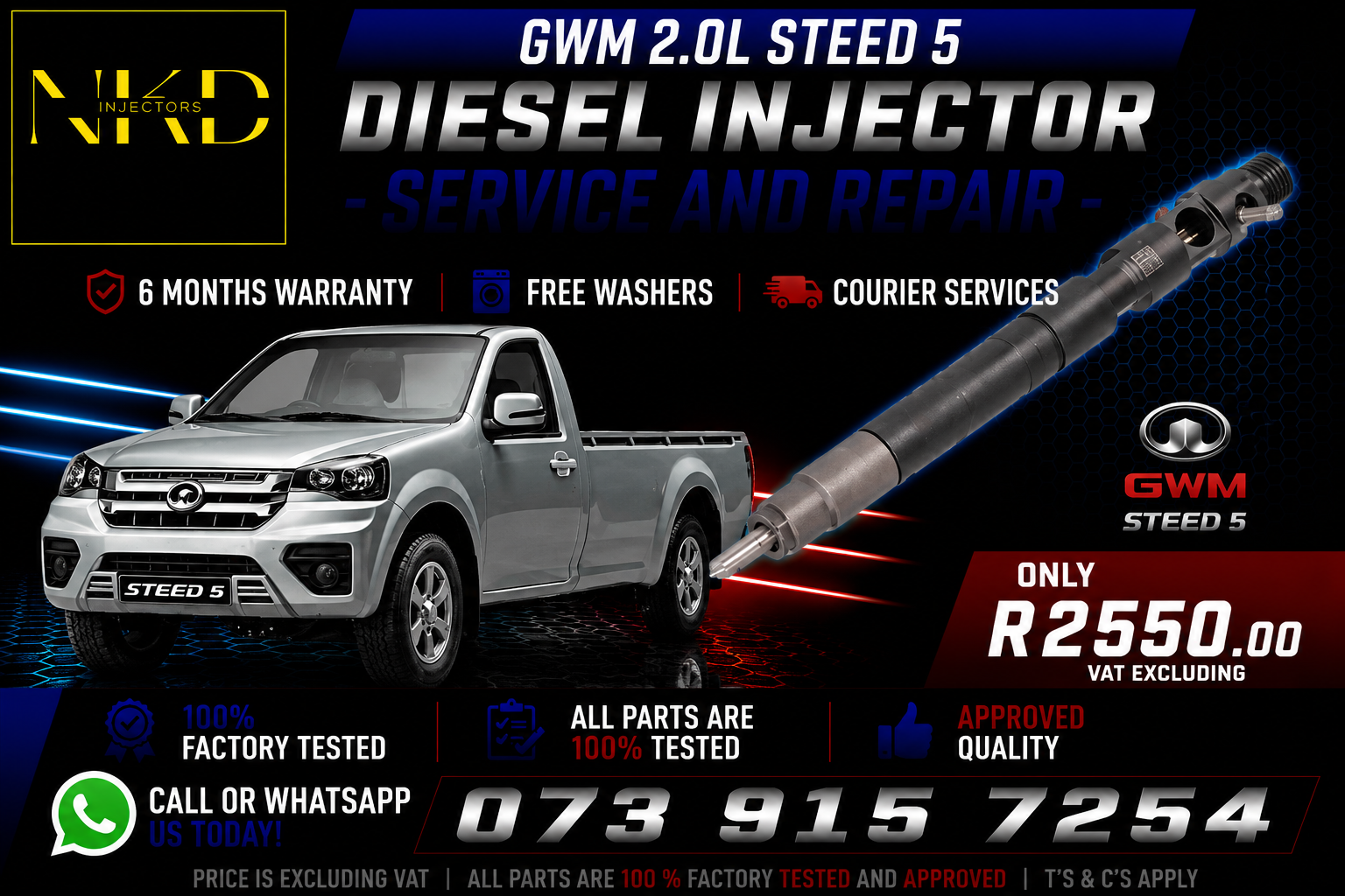 Recondition_GWM_2.0L_STEED _5_Injectors - Private Seller Recondition_GWM_2.0L_STEED _5_Injectors - Private Seller