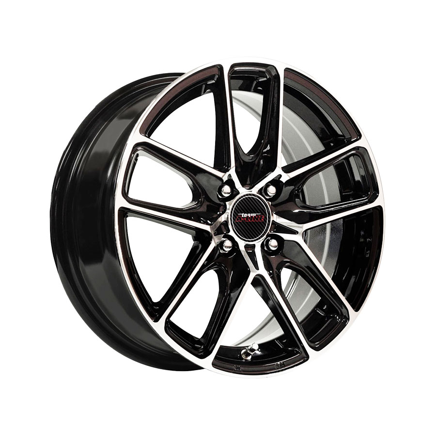 15″ A-Line Tusk 4/100 Black Machine Face Alloy Wheels