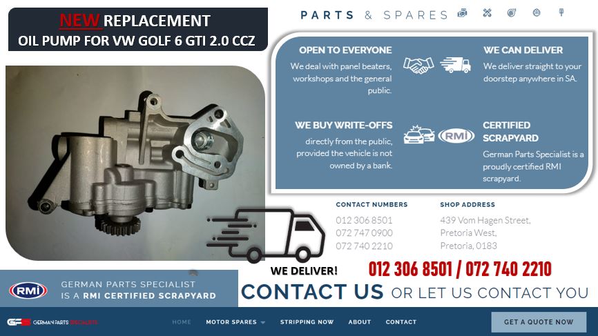 NEW Replacement Oil Pump For VW Golf 6 GTI 2.0 CCZ For Sale - Private Seller