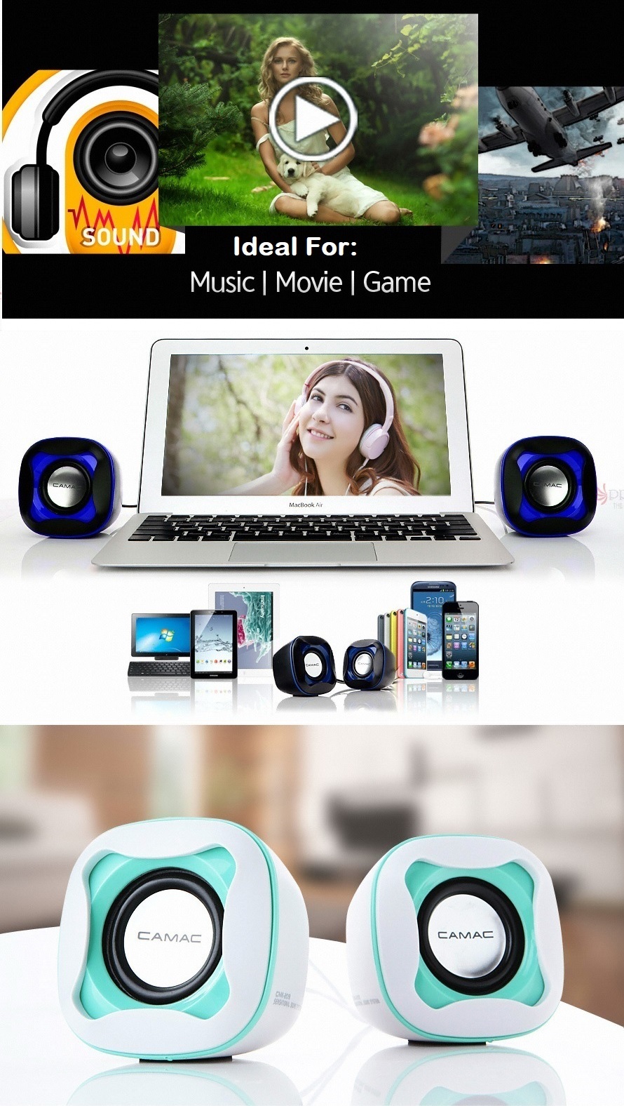 MultiMedia Smart Speakers Compact Portable Camac CMK-209. Brand New Products.