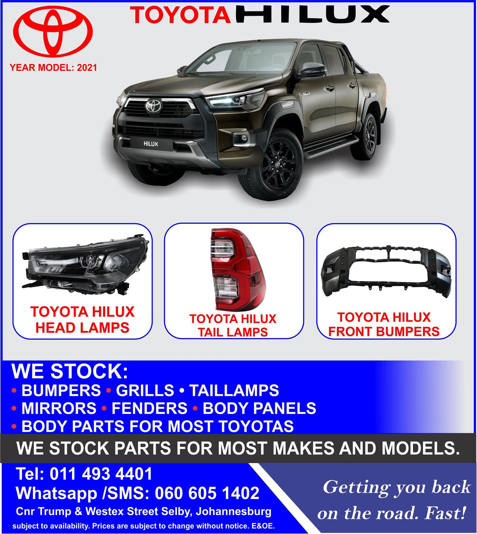 Toyota Hilux 2021 Parts and Spares Junk Mail