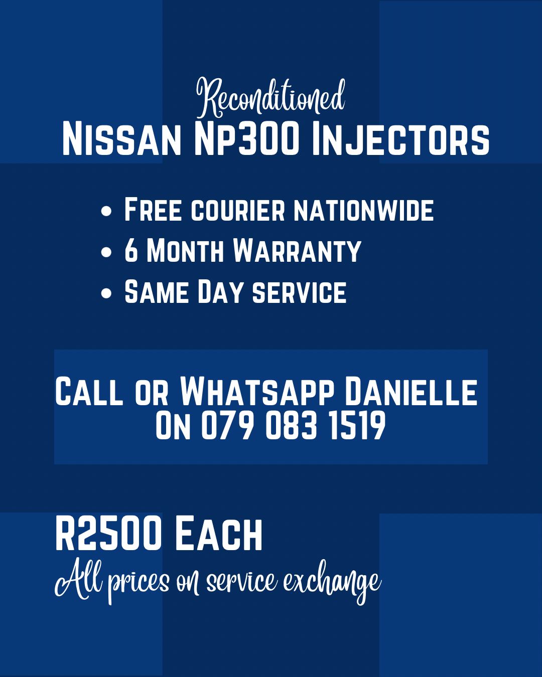 NISSAN NP300 INJECTORS FOR SALE WITH WARRANTY INCLUDED - Private Seller NISSAN NP300 INJECTORS FOR SALE WITH WARRANTY INCLUDED - Private Seller