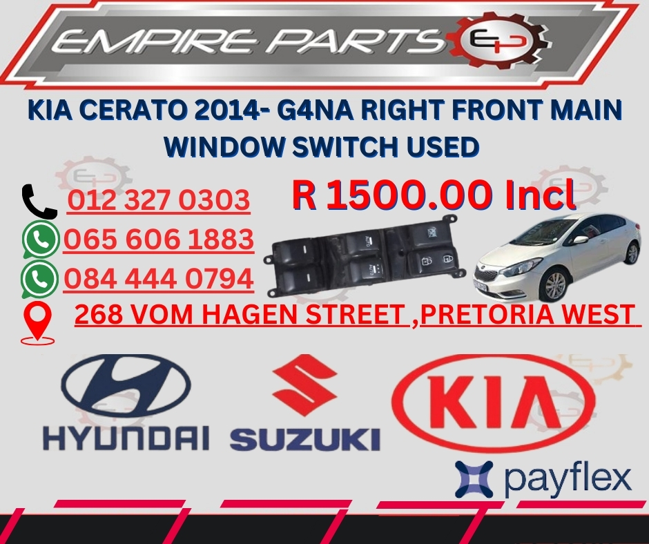 KIA CERATO 2014- G4NA RIGHT FRONT MAIN WINDOW SWITCH USED - Private Seller KIA CERATO 2014- G4NA RIGHT FRONT MAIN WINDOW SWITCH USED - Private Seller