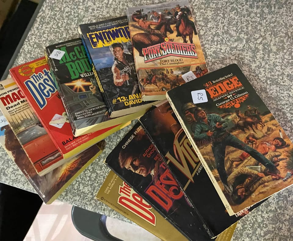 Ten collectors edition softcover books - reading books: Destroyer, Edge, Pony Soldiers